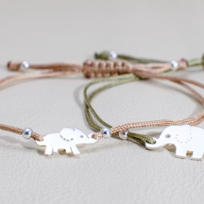 Elefant Elephant Sterlingsilber Armband viele Farben zur Auswahl