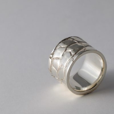 Kroko Ring massiv Sterlingsilber