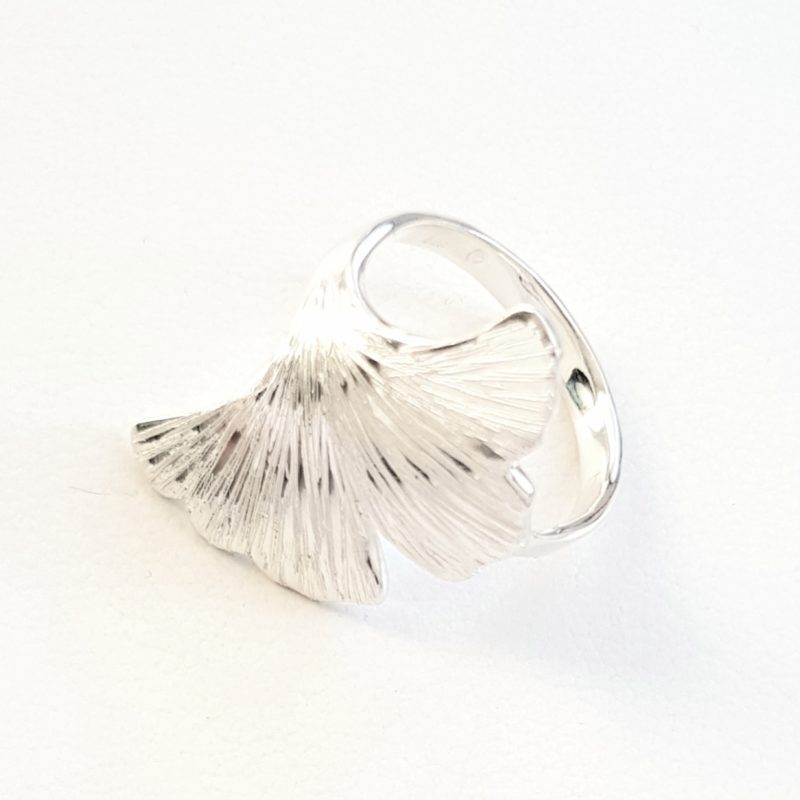 Ginkoblatt Ring Sterlingsilber