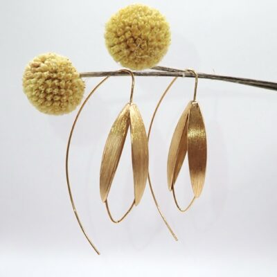 Blüten Ohrringe Sterlingsilber vergoldet, 8cm lang